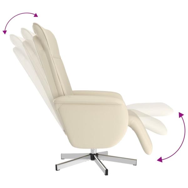 Massagesessel mit Fußteil Creme Kunstleder