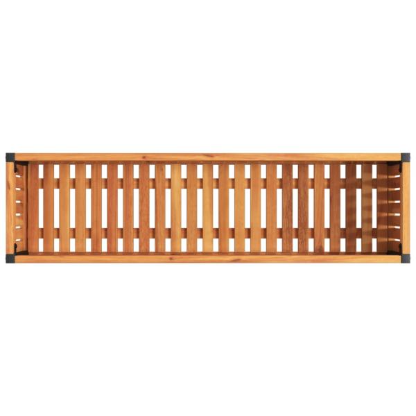 Pflanzkübel 110x30x27,5 cm Massivholz Akazie und Stahl