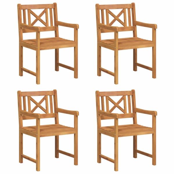 Gartenstühle 4 Stück 56x55.5x90 cm Massivholz Akazie