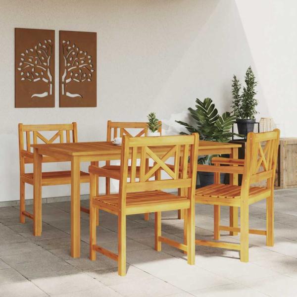 Gartenstühle 4 Stück 56x55.5x90 cm Massivholz Akazie