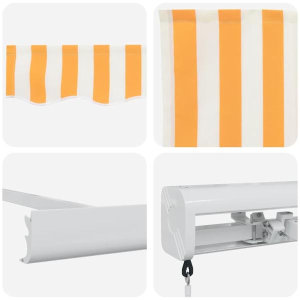 Manuelle einziehbare Markise Gelb und Weiß 300x250 cm