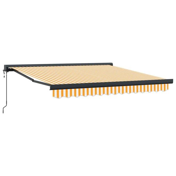 Automatische einziehbare Markise Gelb und Weiß 300x250 cm