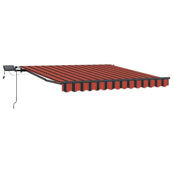 Manuelle einziehbare Markise mit LED Orange und Braun 300x250 cm