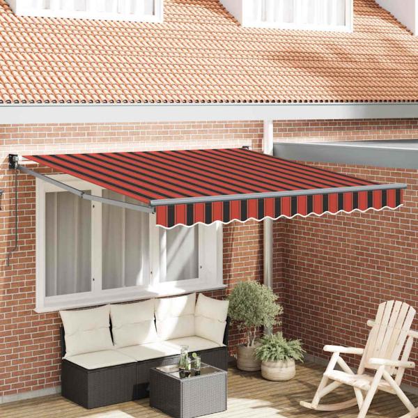 ARDEBO.de - manuelle einziehbare Markise Orange und Braun 300x250 cm