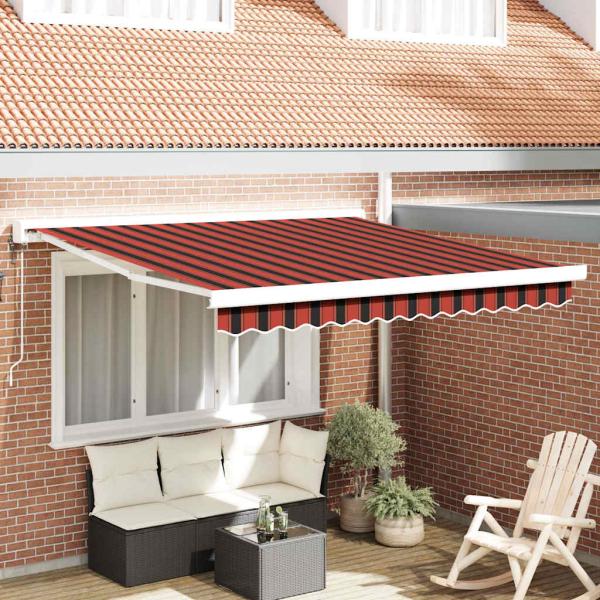 ARDEBO.de - Automatische Ausziehbare Markise Orange und Braun 300x250 cm