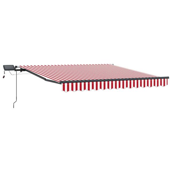 Manuelle einziehbare Markise mit LED in Rot und Weiß 300x250 cm