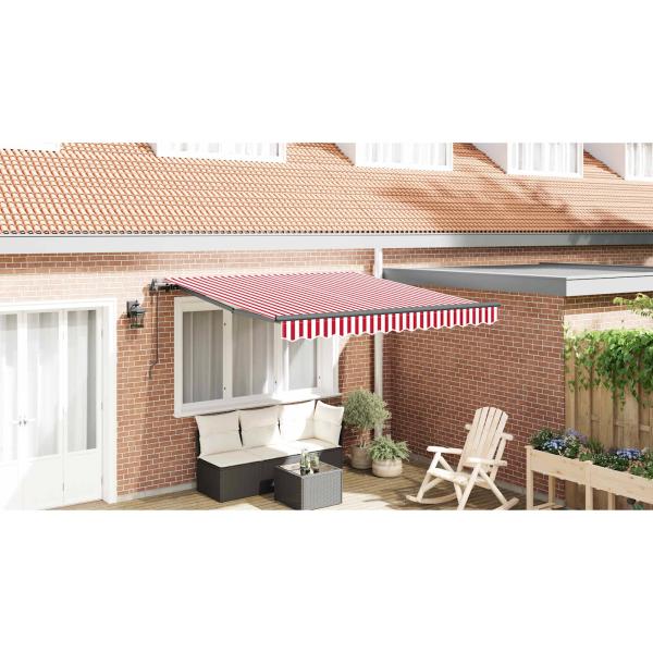 Automatische Einziehbare Markise Rot und Weiß 300x250 cm
