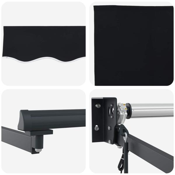Automatische Einziehbare Markise Schwarz 300x250 cm