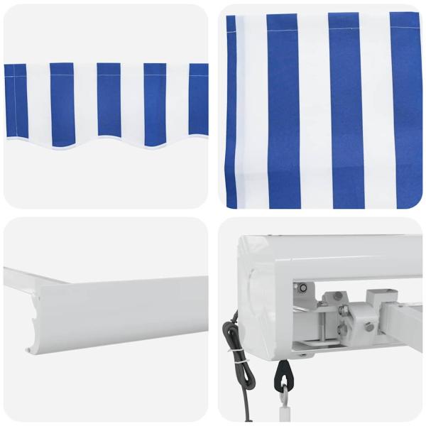 manuelle einziehbare Markise Blau und Weiß 350x250 cm