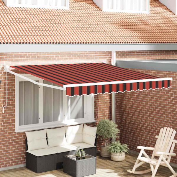 ARDEBO.de - Manuelle einziehbare Markise Orange und Braun 350x250 cm