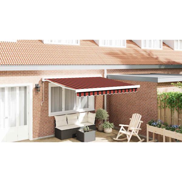 Ausziehbare Markise Rot und Schwarz 350 x 250 x 165 cm