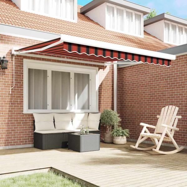 Ausziehbare Markise Rot und Schwarz 350 x 250 x 165 cm