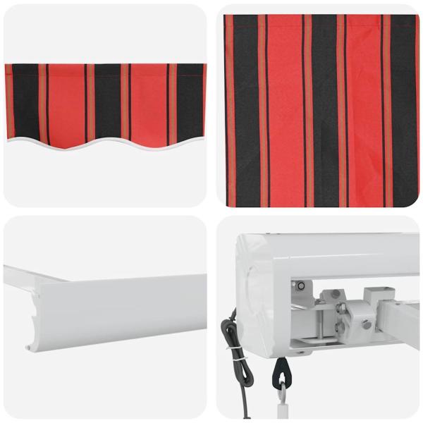 Ausziehbare Markise Rot und Schwarz 350 x 250 x 165 cm