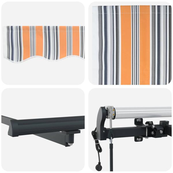 Automatische Einziehbare Markise Mehrfarbige Streifen 350x250 cm