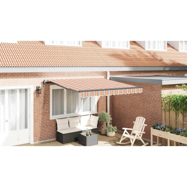 Automatische Einziehbare Markise Mehrfarbige Streifen 350x250 cm