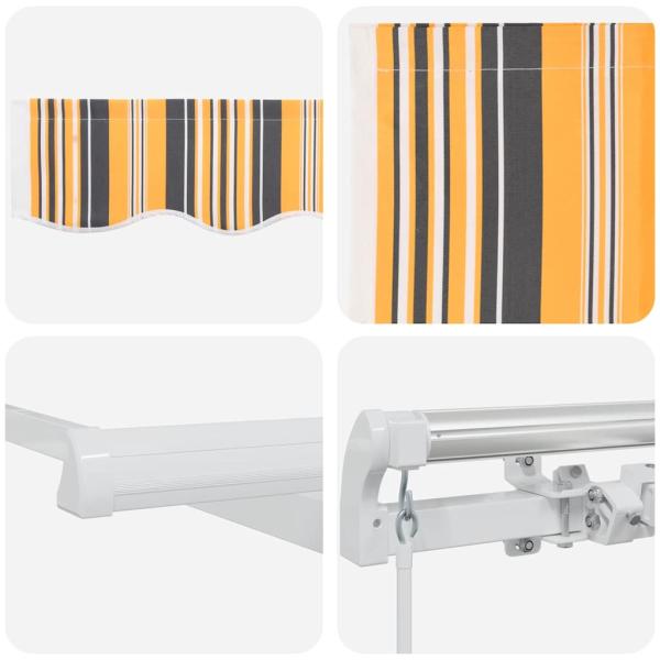 manuelle einziehbare Markise bunt gestreift 350x250 cm