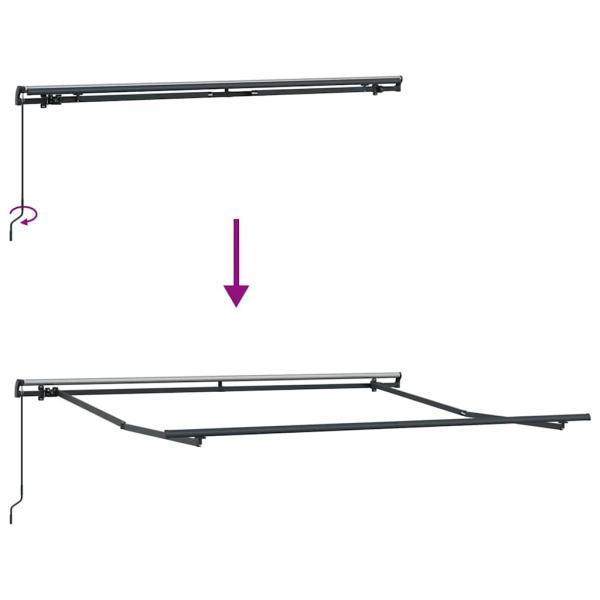 Manuelle einziehbare Markise gestreift 350x250 cm