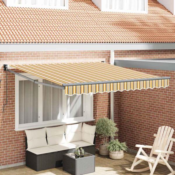 ARDEBO.de - manuelle einziehbare Markise Multicolor Streifen 350x250 cm