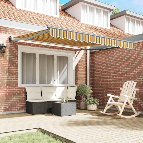 manuelle einziehbare Markise Multicolor Streifen 350x250 cm