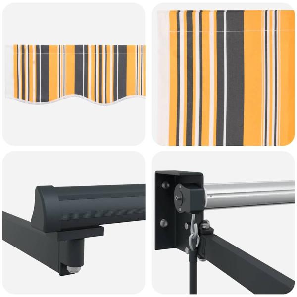 manuelle einziehbare Markise Multicolor Streifen 350x250 cm