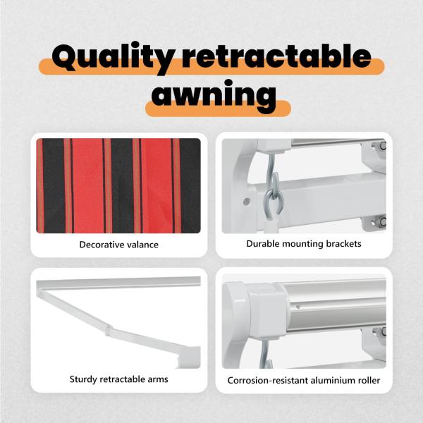 Manuelle Einziehbare Markise Orange und Braun 400x300 cm