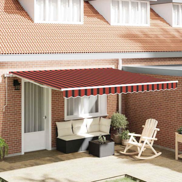ARDEBO.de - automatische einziehbare Markise Orange und Braun 400x300 cm
