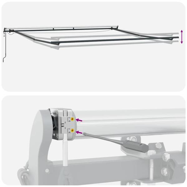 Einziehbare Markise mit LED in Orange und Braun 400x300 cm