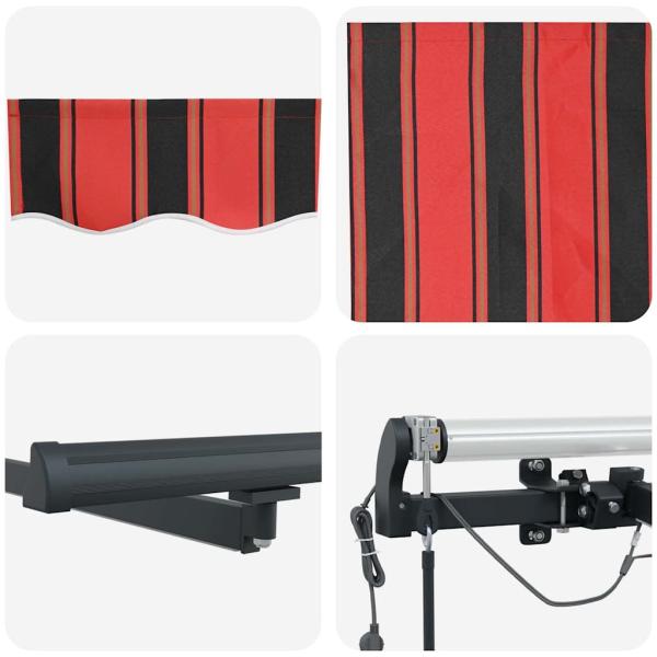 Einziehbare Markise mit LED in Orange und Braun 400x300 cm