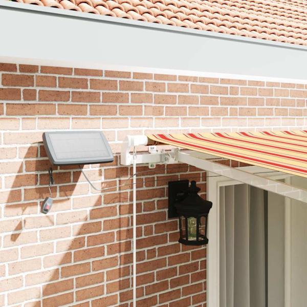 Manuelle Einziehbare Markise mit LED Gelb und Orange 400x300 cm