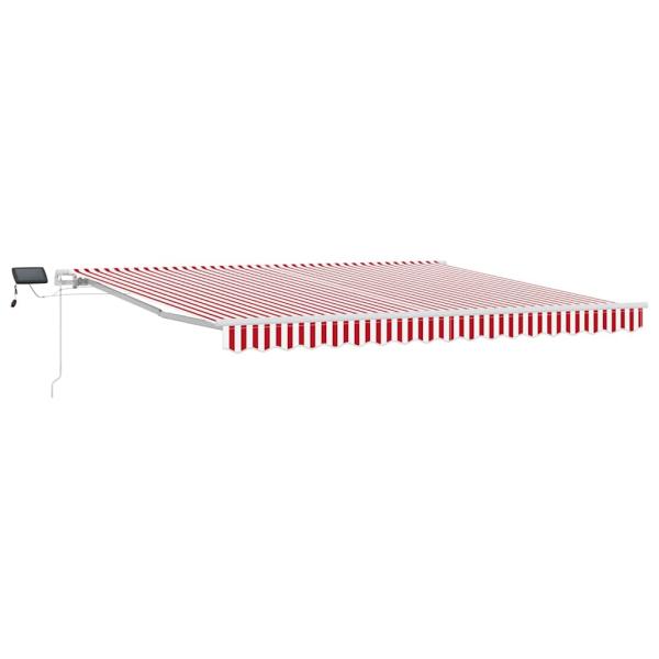 Manuelle einziehbare Markise mit LEDs in Rot und Weiß 400x300 cm