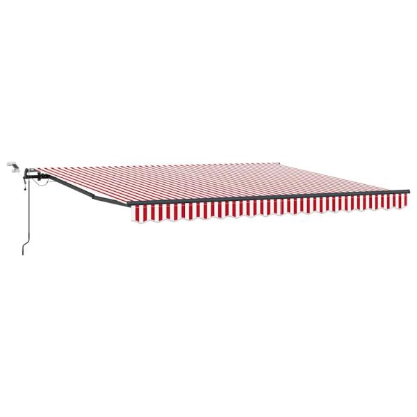 Automatische einziehbare Markise mit LED Rot und Weiß Gestreift 400x300 cm