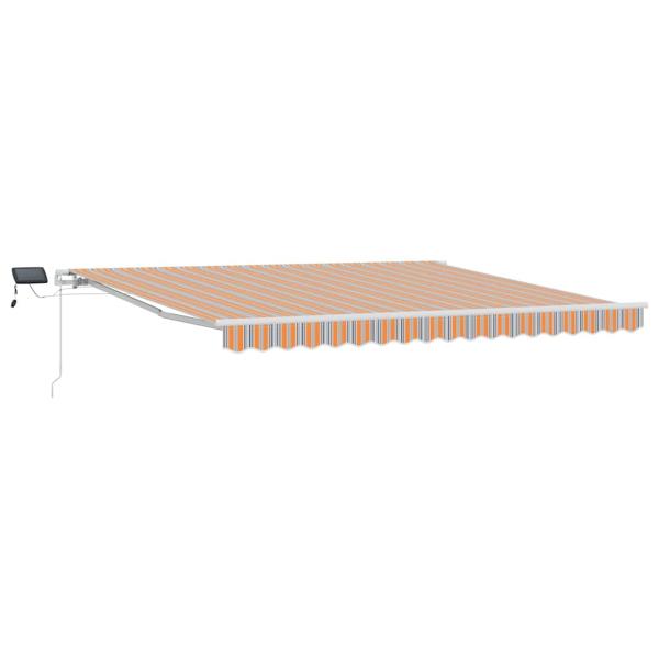 Manuelle einziehbare Markise mit LED in gestreift, 400x300 cm