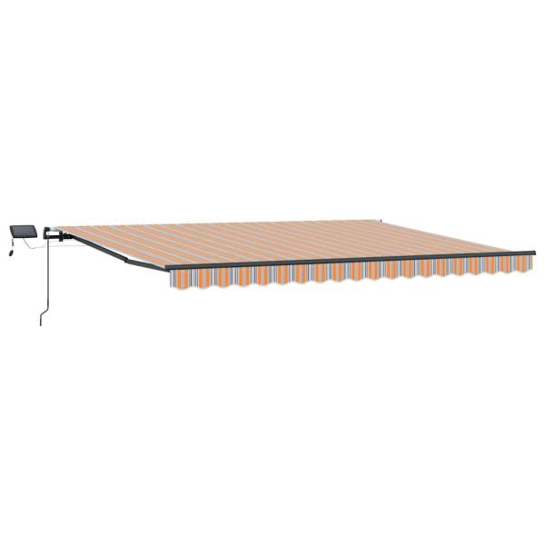 Manuelle Einziehbare Markise mit LED Mehrfarbigen Streifen 400x300 cm