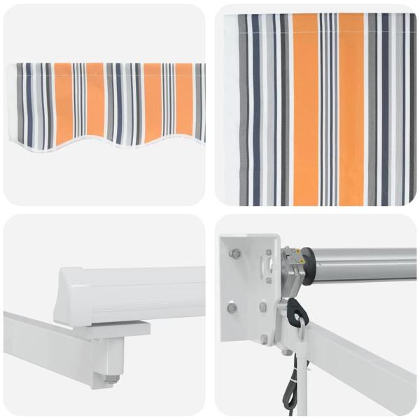 automatische einziehbare Markise Mehrfarbige Streifen 400x300 cm