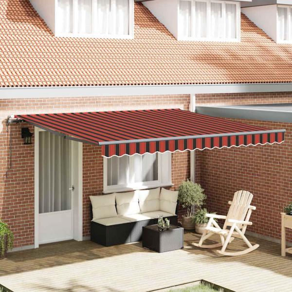 ARDEBO.de - Automatische einziehbare Markise in Orange und Braun 400x350 cm