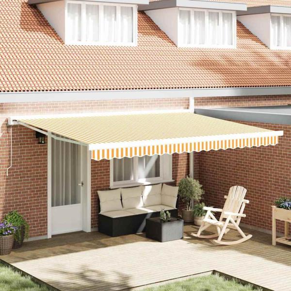ARDEBO.de - Automatische einziehbare Markise Orange und Weiß 450x300 cm