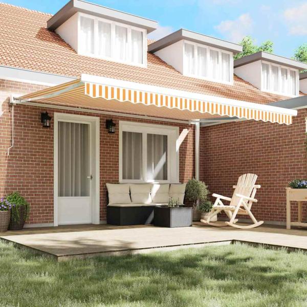 Automatische einziehbare Markise Orange und Weiß 450x300 cm