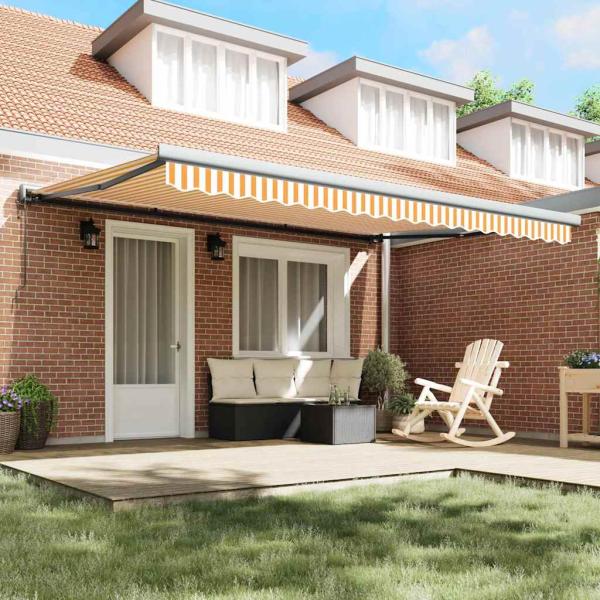 Automatische einziehbare Markise Orange und Weiß 450x300 cm