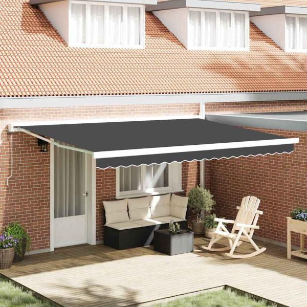 ARDEBO.de - Automatische Einziehbare Markise Anthrazit 450x300 cm