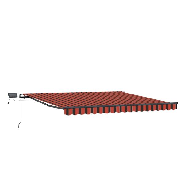 Manuelle Einziehbare Markise mit LED Orange und Braun 450x300 cm