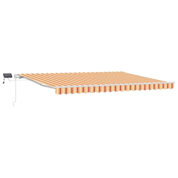 Manuelle Einziehbare Markise mit LED in Gelb und Orange, 450x300 cm