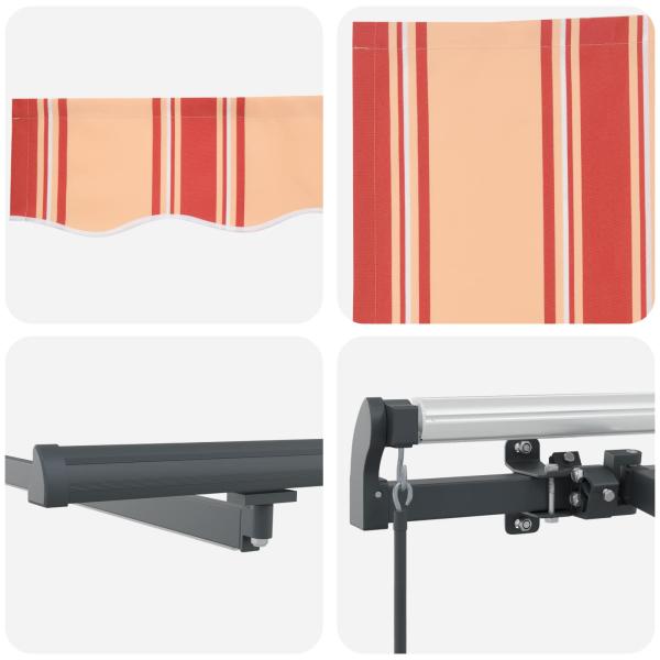 Manuelle einziehbare Markise mit LED Gelb und Orange 450x300 cm