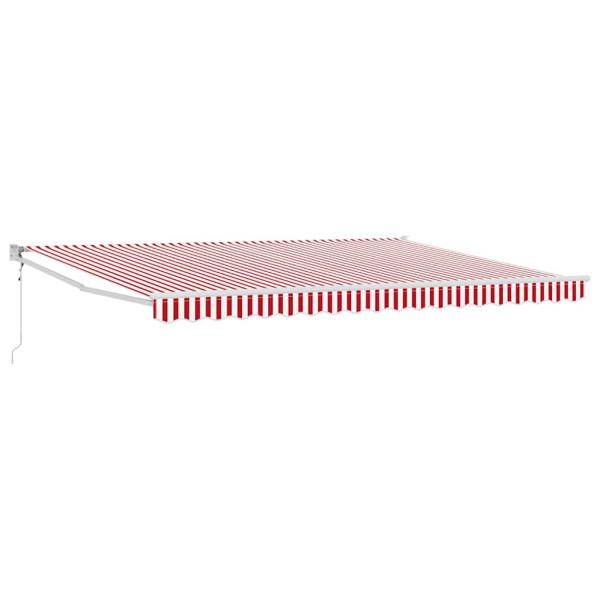 automatische einziehbare Markise rot und weiß gestreift 450x300 cm