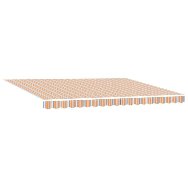 Manuelle einziehbare Markise mit LED in buntem Streifendesign 450x300 cm