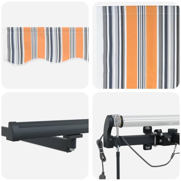 Automatische Einziehbare Markise mit LED Mehrfarben-Streifen 450x300 cm