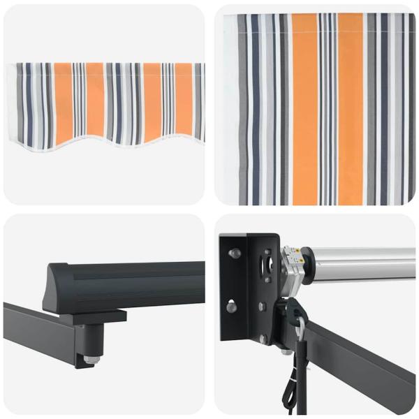 Einziehmarkise Automatisch Mehrfarbig Gestreift 450x300 cm