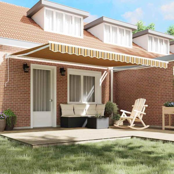 Automatische Einziehbare Markise Gestreift 450x300 cm