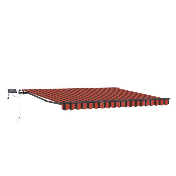 Manuelle einziehbare Markise mit LED Orange und Braun 450x350 cm
