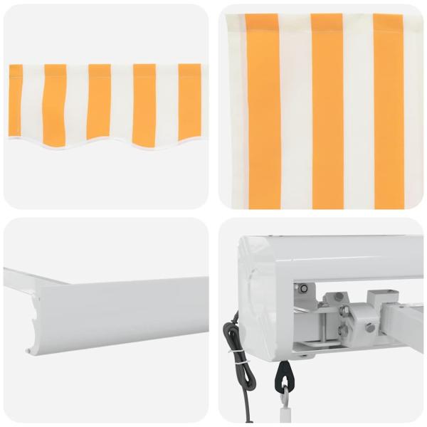 Automatische einziehbare Markise in Orange und Weiß 500x300 cm
