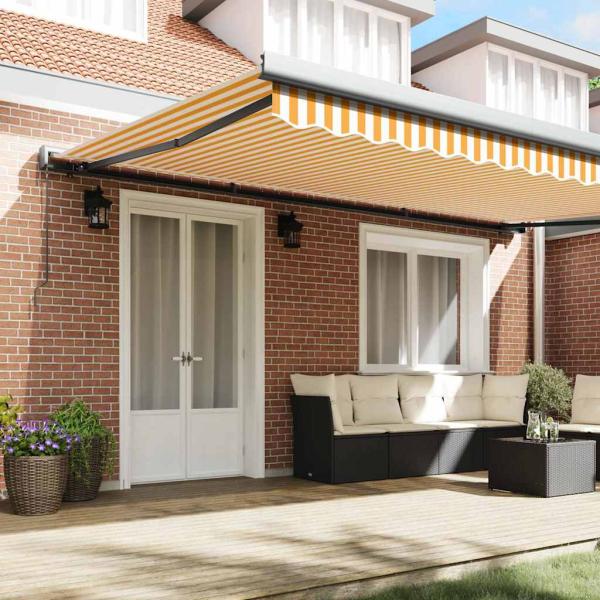Manuelle einziehbare Markise Orange und Weiß 500x300 cm